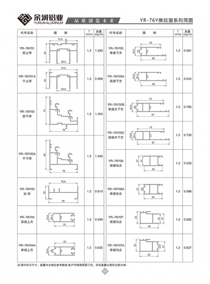 YR-76Y推拉窗系列簡(jiǎn)圖